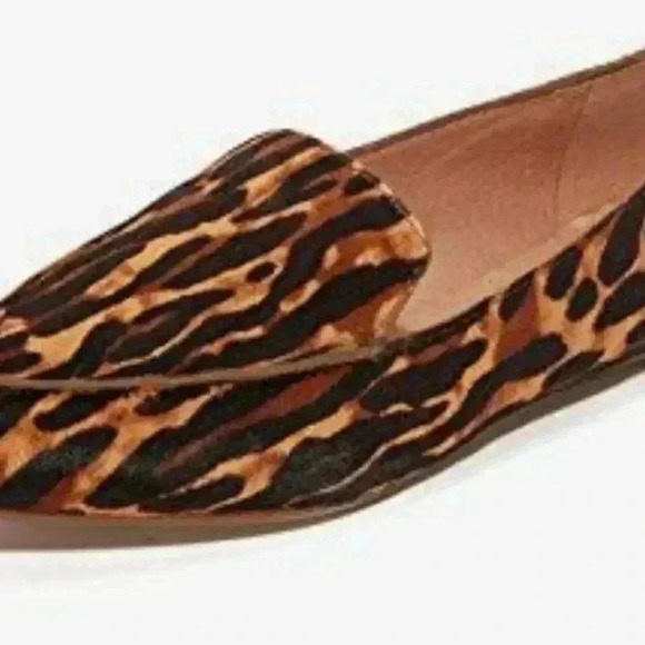 Madewell leopard print cow hide leather pointy toe flats - Picture 2 of 9